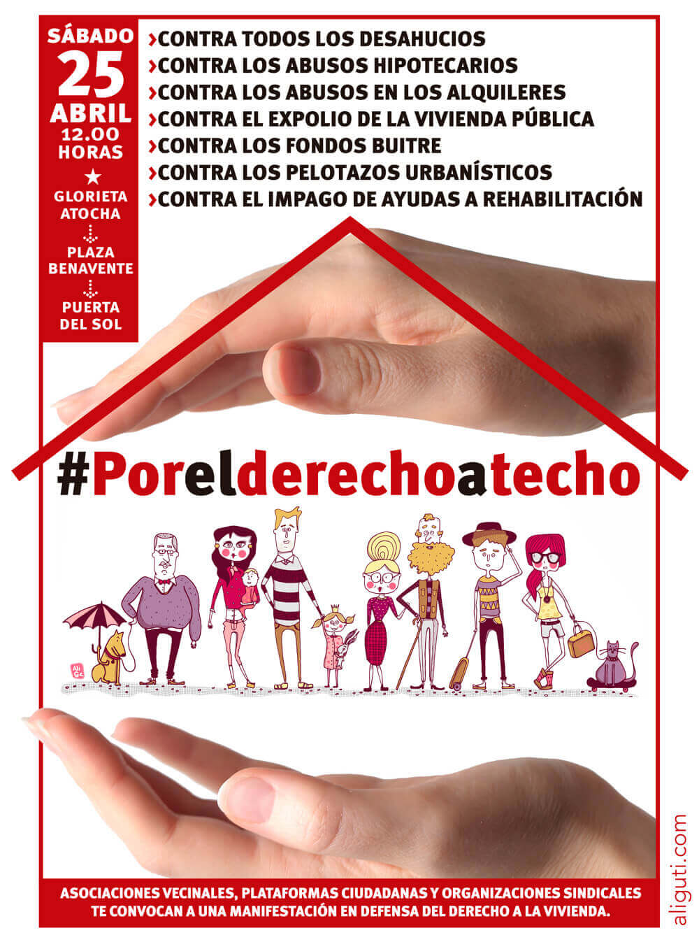 #PorElDerechoATecho - Poster illustration